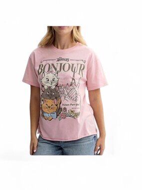 Disney Aristocats Marie Paris Graphic Tee Pink XL